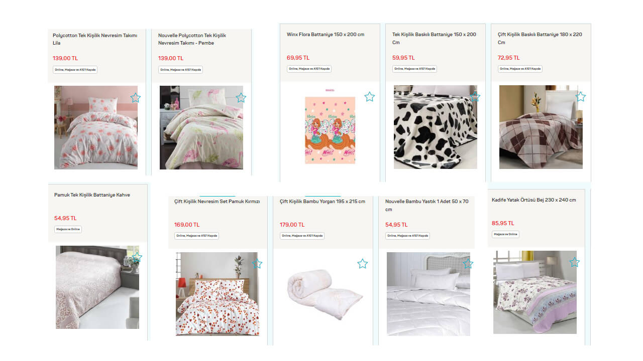 A101 ev tekstil ürünleri 32,95 TL den başlayan fiyatlarla! İşte A101 2022 fiyat listesi...