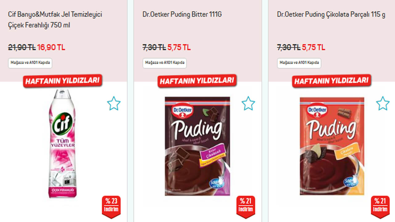 A101 Haftanın Yıldızları 2022 indirimli fiyat listesi: Dalin Bebek Şampuanı 24.95, Cif... 