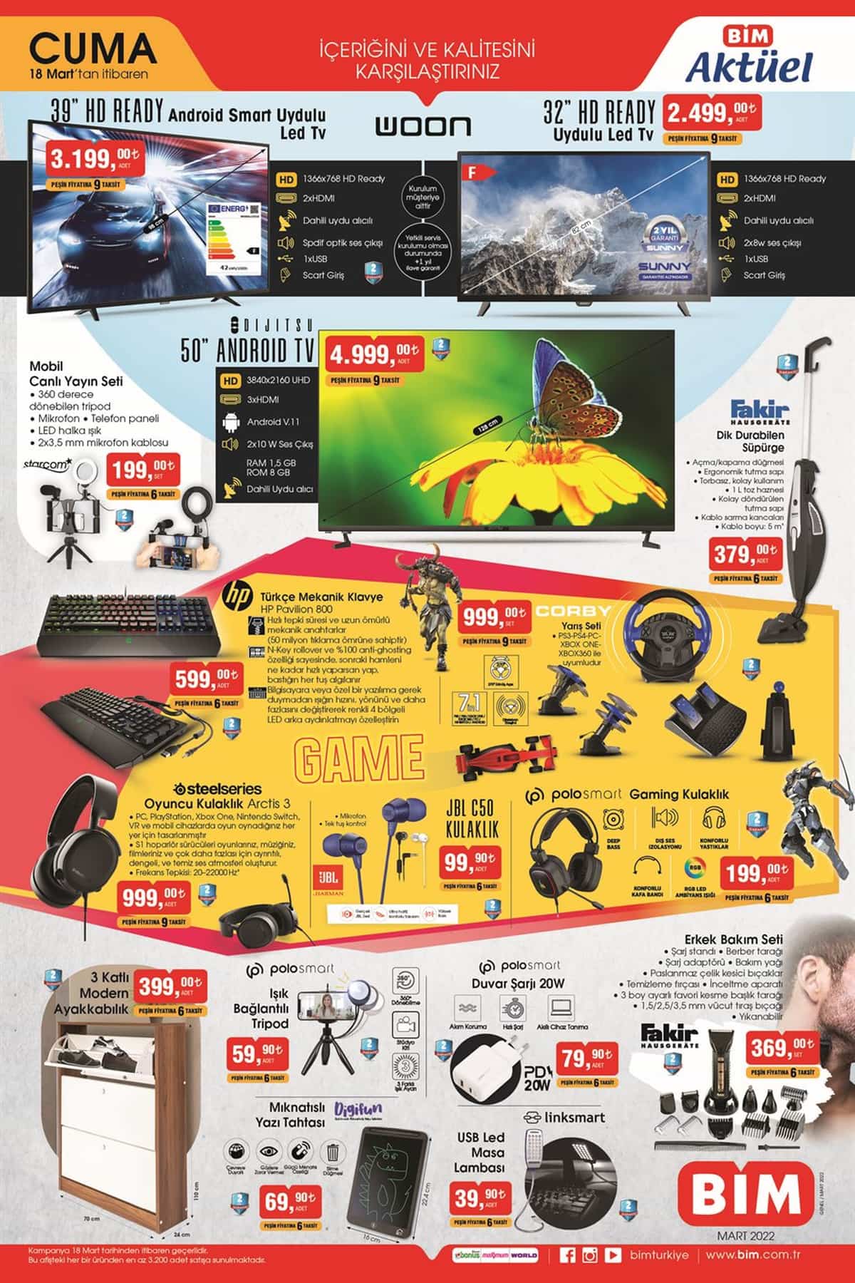 BİM 18 Mart kataloğunda ne ararsan var! İşte BİM 18 Mart 2022 aktüel ürünler kataloğu fiyat listesi...