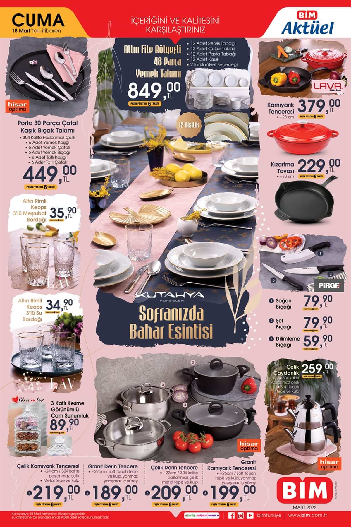 BİM 18 Mart kataloğunda ne ararsan var! İşte BİM 18 Mart 2022 aktüel ürünler kataloğu fiyat listesi...