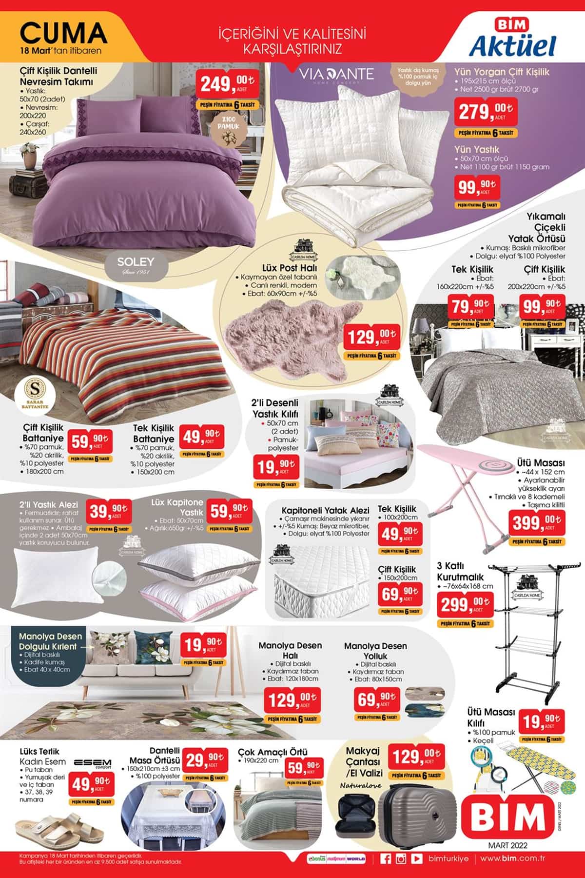 BİM 18 Mart kataloğunda ne ararsan var! İşte BİM 18 Mart 2022 aktüel ürünler kataloğu fiyat listesi...