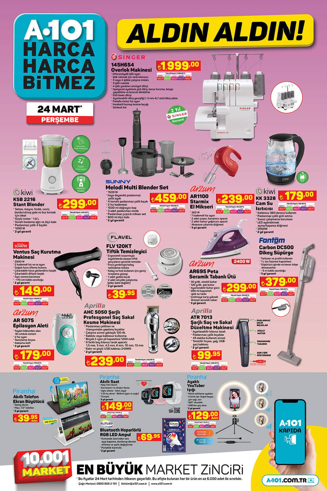 A101 24 Mart 2022 aktüel ürünler kataloğunu yayımladı! İşte 24 Mart 2022 fiyat listesi...