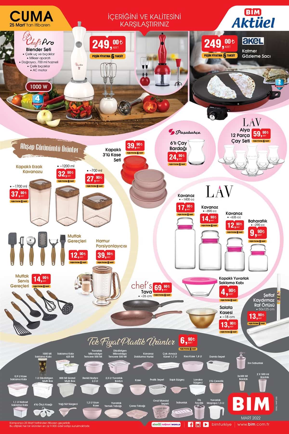 BİM 25 Mart 2022 aktüel kataloğunda Ramazan indirimi! İşte BİM 25 Mart 2022 aktüel ürünlerin fiyat listesi!