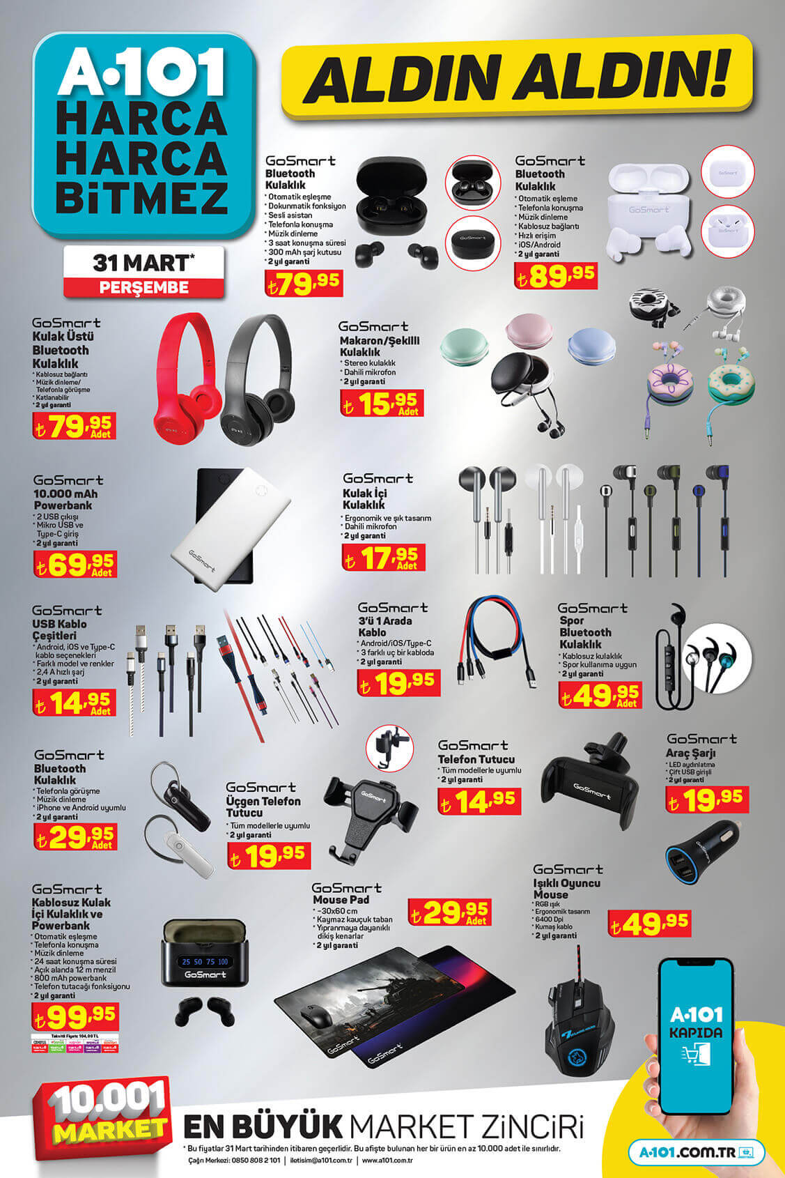 A101 31 Mart aktüel ürünler kataloğunu yayımladı! İşte A101 31 Mart 2022 aktüel ürünler kataloğu fiyat listesi...