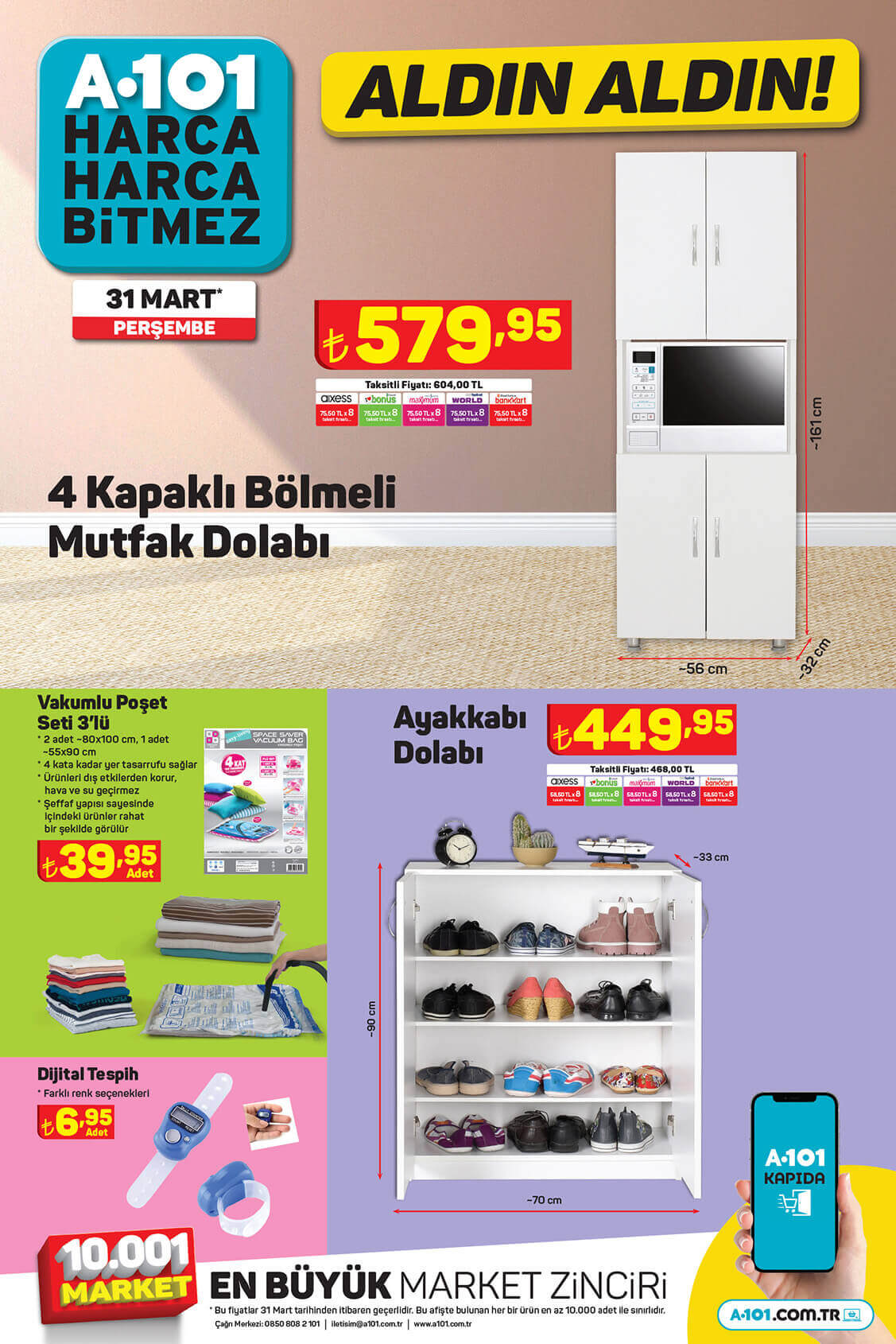 A101 31 Mart aktüel ürünler kataloğunu yayımladı! İşte A101 31 Mart 2022 aktüel ürünler kataloğu fiyat listesi...