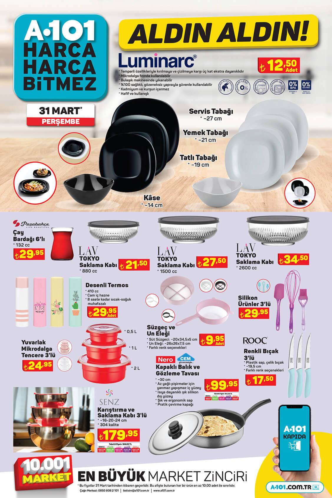 A101 31 Mart aktüel ürünler kataloğunu yayımladı! İşte A101 31 Mart 2022 aktüel ürünler kataloğu fiyat listesi...