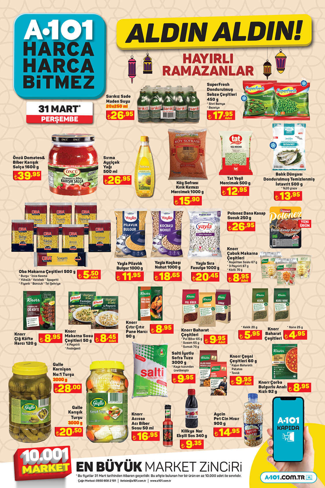 A101 31 Mart aktüel ürünler kataloğunu yayımladı! İşte A101 31 Mart 2022 aktüel ürünler kataloğu fiyat listesi...