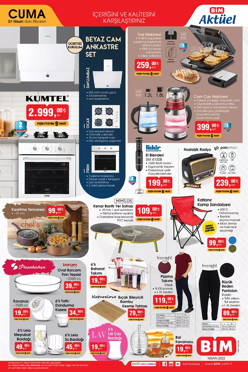 BİM 1 Nisan Aktüel ürünler kataloğu belli oldu! İşte BİM 1 Nisan 2022 aktüel ürünler fiyat listesi!