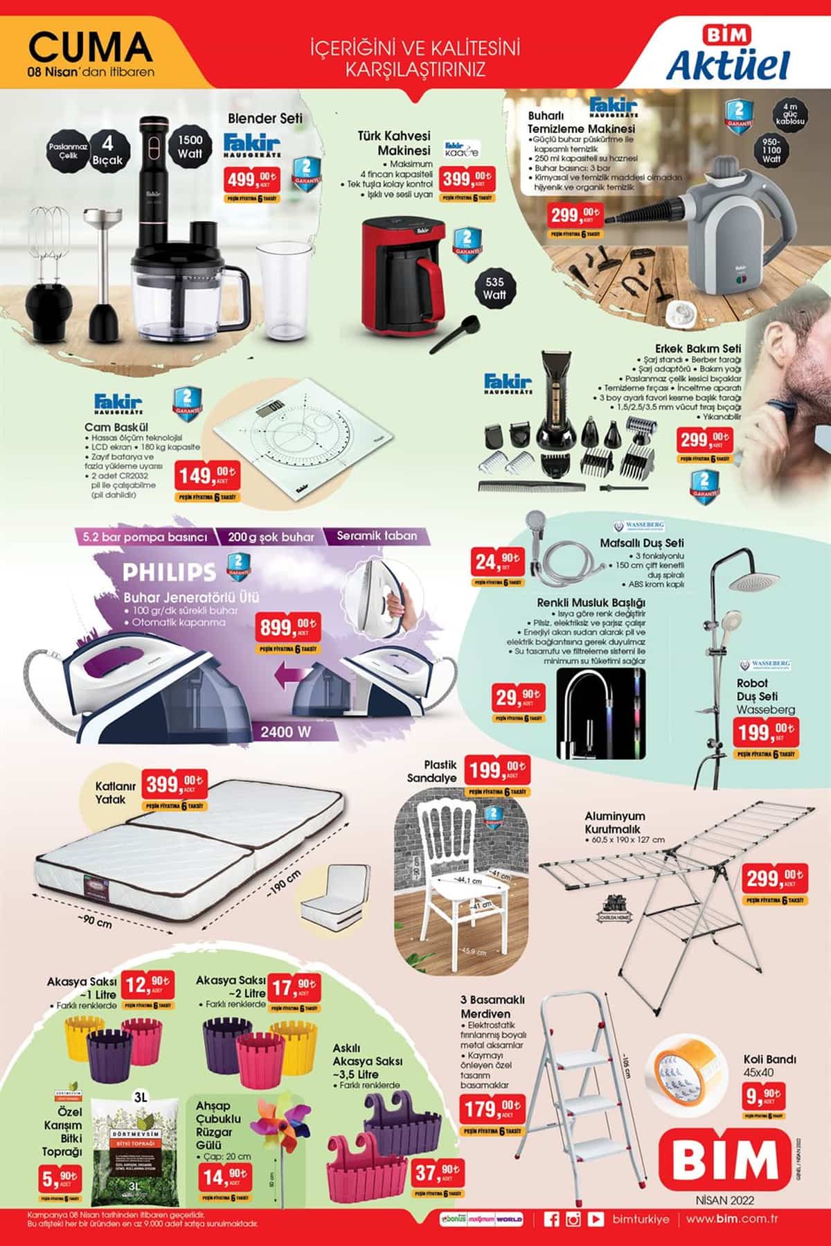 BİM aktüel katalog 8 Nisan 2022! İşte BİM aktüel ürünlerin fiyat listesi...