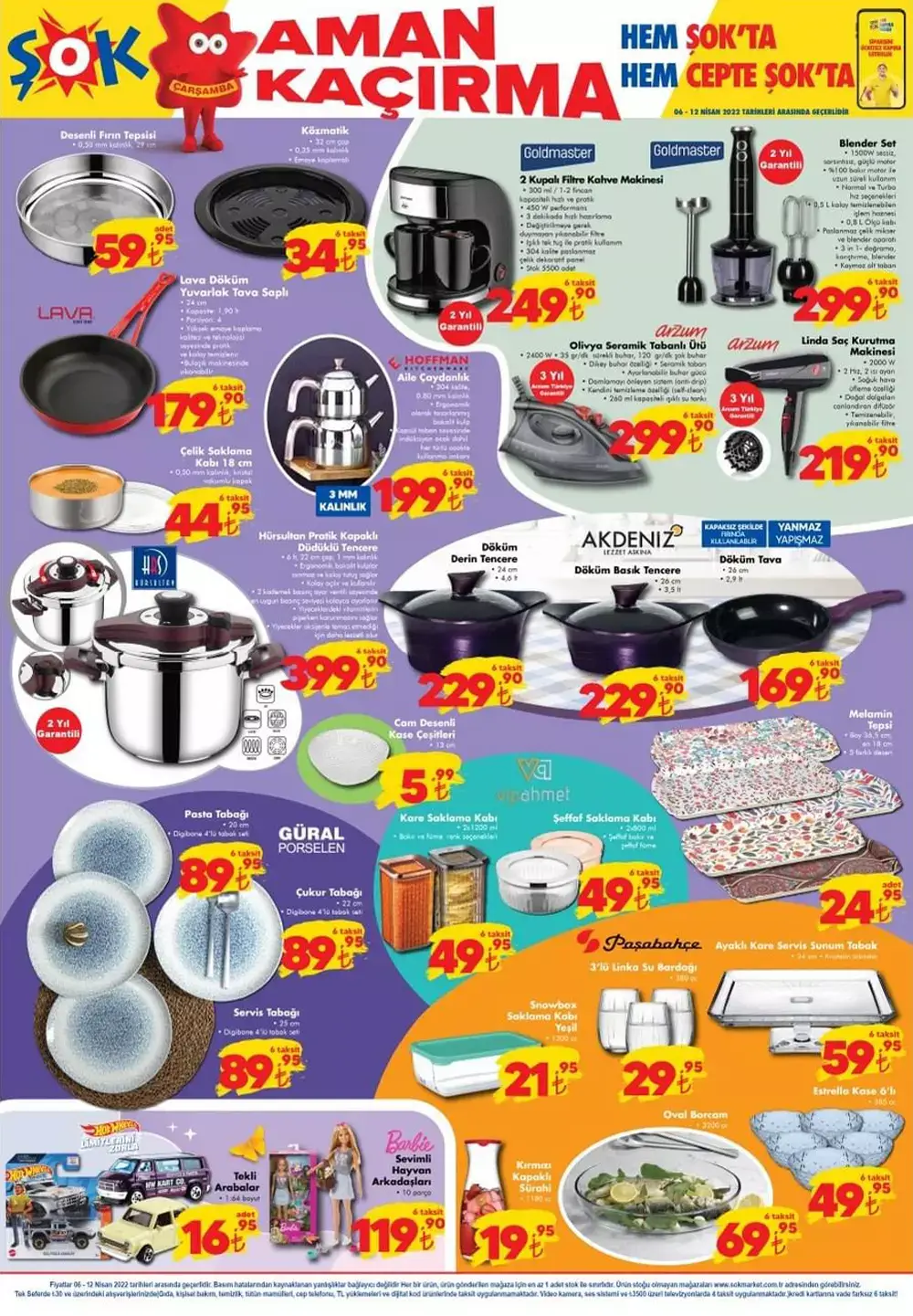 ŞOK 6 Nisan 2022 aktüel ürünler kataloğu! İşte ŞOK ürünler kataloğu fiyat listesi!