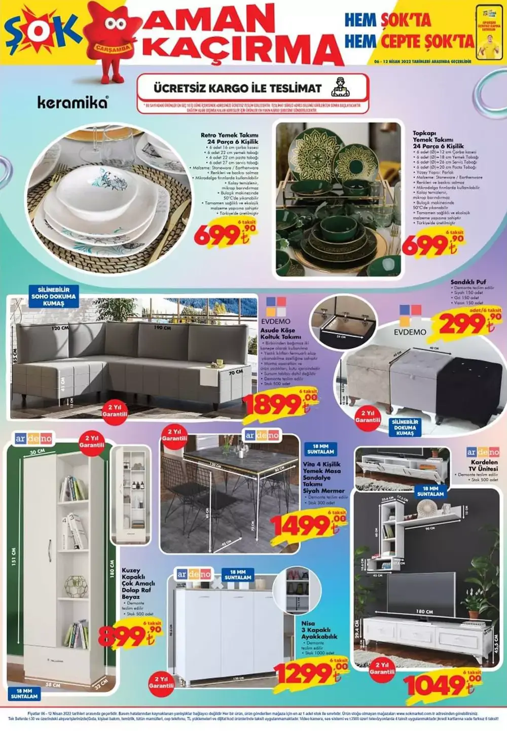 ŞOK 6 Nisan 2022 aktüel ürünler kataloğu! İşte ŞOK ürünler kataloğu fiyat listesi!