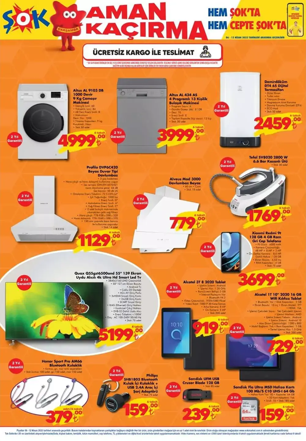 ŞOK 6 Nisan 2022 aktüel ürünler kataloğu! İşte ŞOK ürünler kataloğu fiyat listesi!