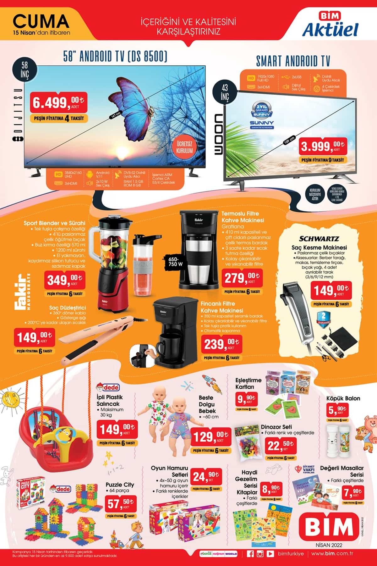 BİM 15 Nisan 2022 aktüel katalog! BİM de bu hafta neler var? İşte 15 Nisan 2022 fiyat listesi...