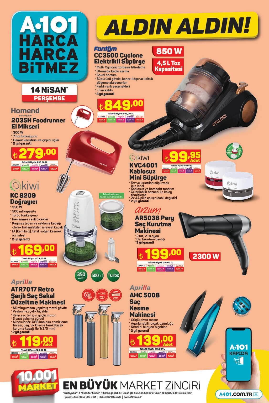 A101 aktüel 14 Nisan kataloğunda indirim yağmuru! Bugün A101 de neler var? İşte 14 Nisan 2022 fiyat listesi
