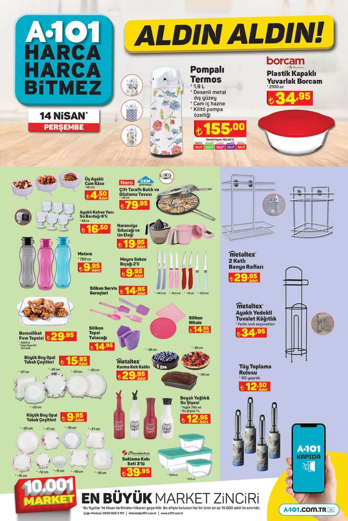 A101 aktüel 14 Nisan kataloğunda indirim yağmuru! Bugün A101 de neler var? İşte 14 Nisan 2022 fiyat listesi