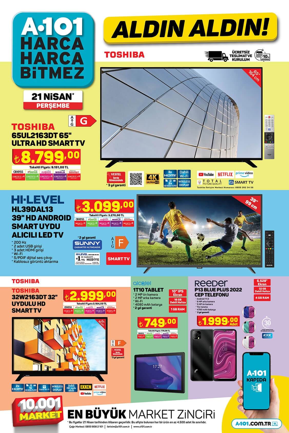 A101 aktüel kataloğu yayımlandı! İşte 21, 22, 23, 24 Nisan 2022 A101 aktüel ürünler kataloğu ve fiyat listesi...