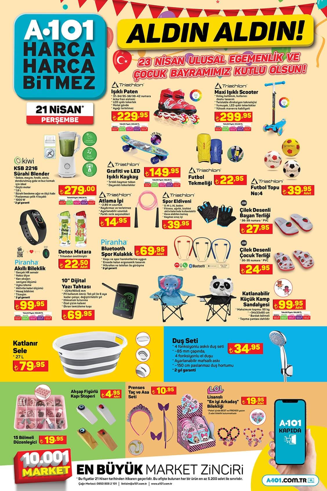 A101 aktüel kataloğu yayımlandı! İşte 21, 22, 23, 24 Nisan 2022 A101 aktüel ürünler kataloğu ve fiyat listesi...