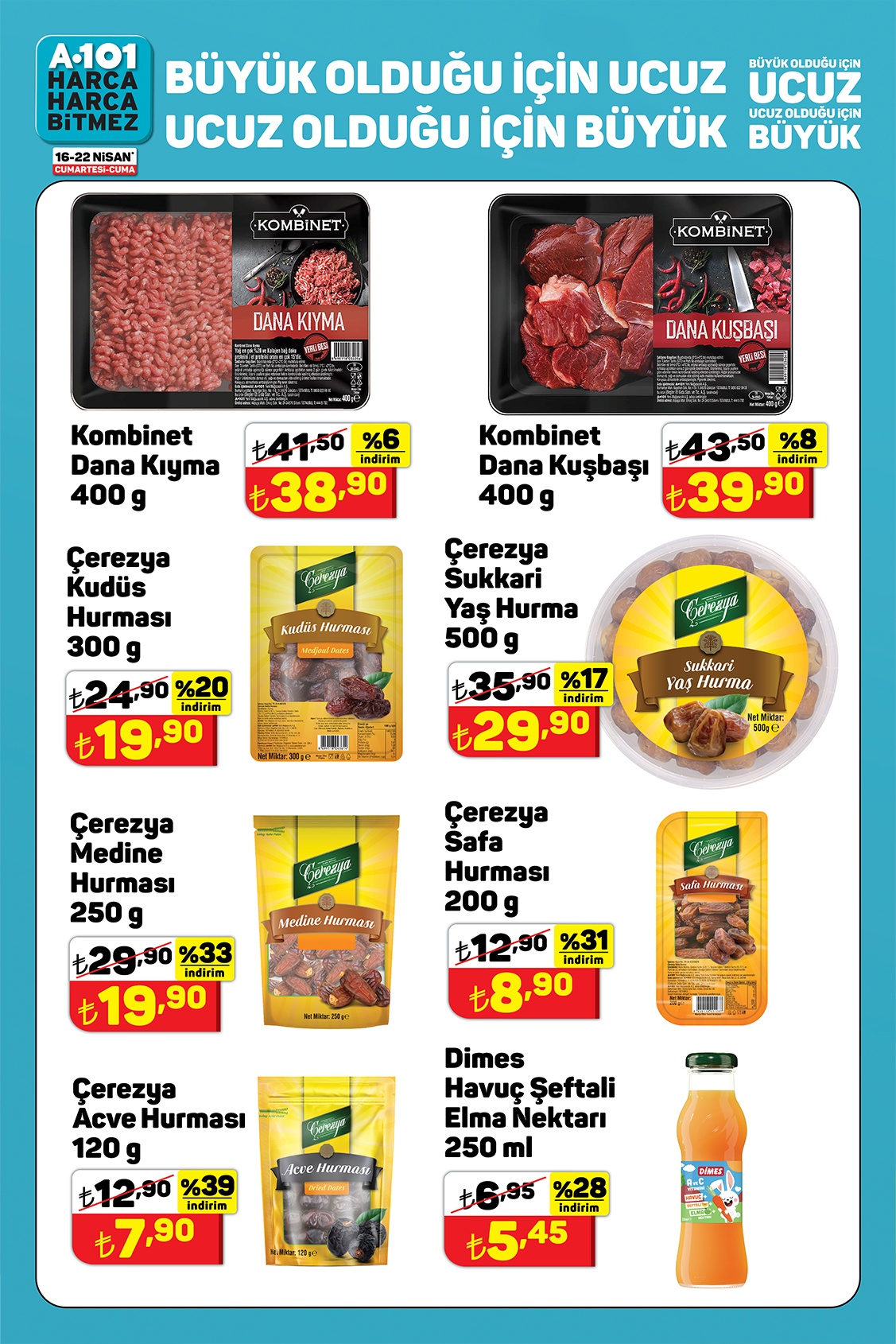 A101 de ayçiçek yağı ve kırmızı et ürünlerine bayram indirimi! İşte A101 20 Nisan 2022 fiyat listesi!