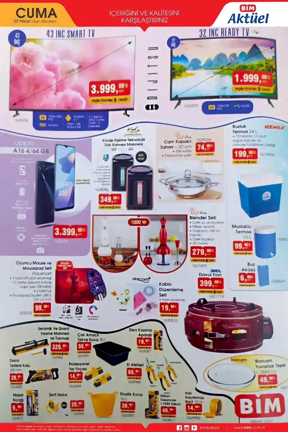 BİM 29 Nisan 2022 aktüel katalog! İşte 26, 27, 28, 29 BİM aktüel ürünler kataloğu fiyat listesi!