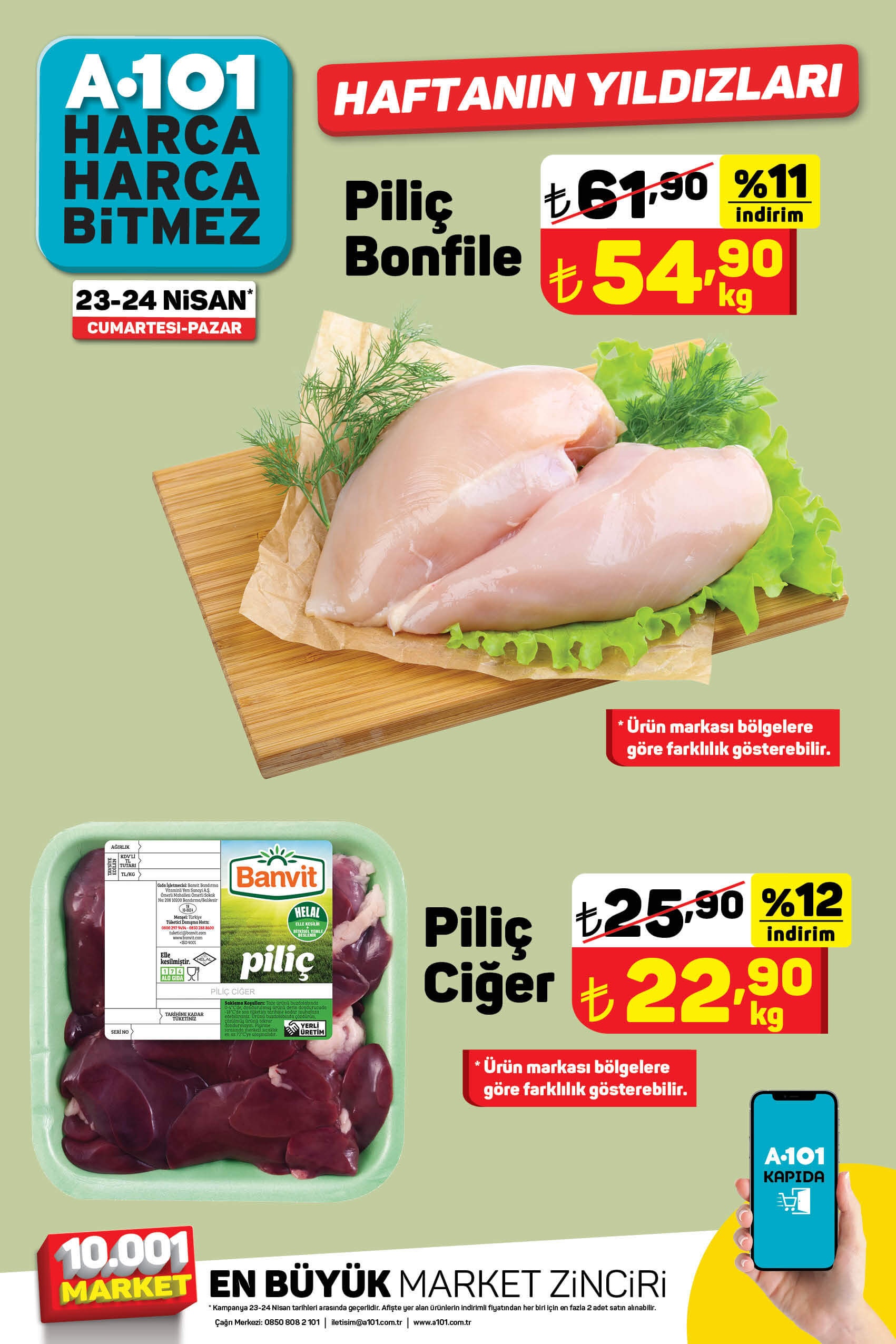 A101 de tavuk eti indirimi başladı! Piliç bonfile, Piliç ciğer... İşte 24 Nisan 2022 fiyat listesi...