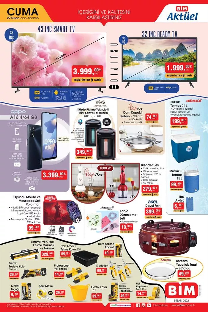 BİM den kaçırılmayacak fırsat! İşte BİM aktüel 29 Nisan 2022 Cuma kataloğu
