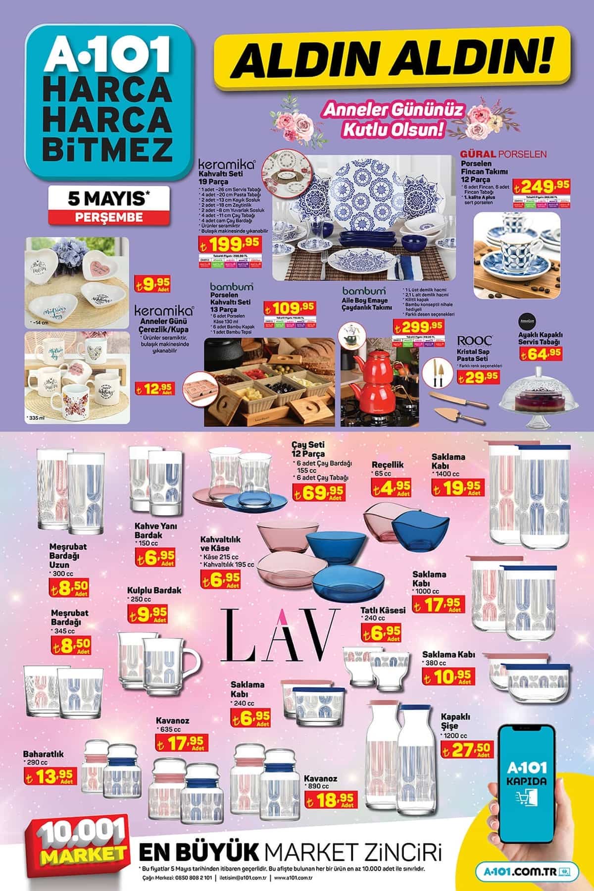 A101 anneler gününe özel aktüel ürünler kataloğu yayımladı! İşte A101 aktüel ürünler 5 Mayıs 2022 fiyat listesi..