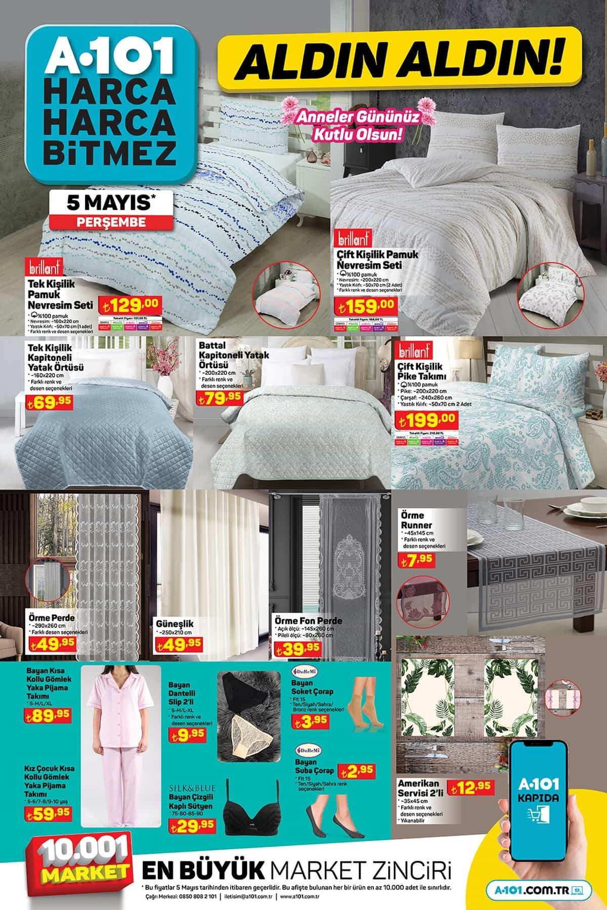 A101 anneler gününe özel aktüel ürünler kataloğu yayımladı! İşte A101 aktüel ürünler 5 Mayıs 2022 fiyat listesi..