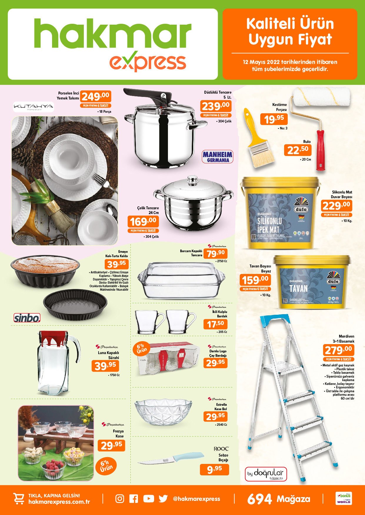Hakmar 12 Mayıs 2022 aktüel ürünler kataloğu yayımlandı! İşte 12 Mayıs 2022 aktüel ürünler fiyat listesi!
