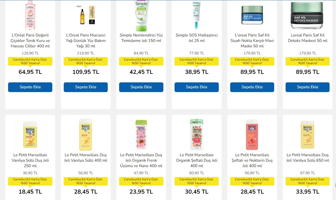 Carrefoursa’dan kozmetik ve bakım ürünlerine yüzde 50 indirim! Bu fırsat kaçmaz…