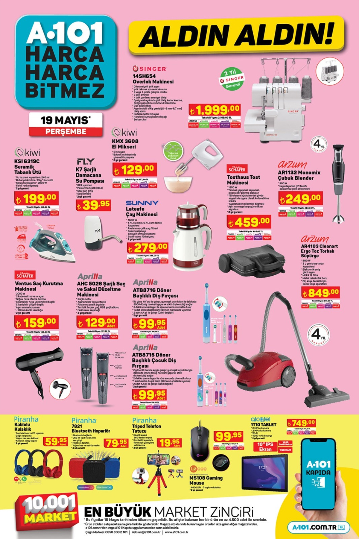 A101 19 Mayıs kataloğu! İşte kaçırılmayacak ürünlerin fiyat listesi!