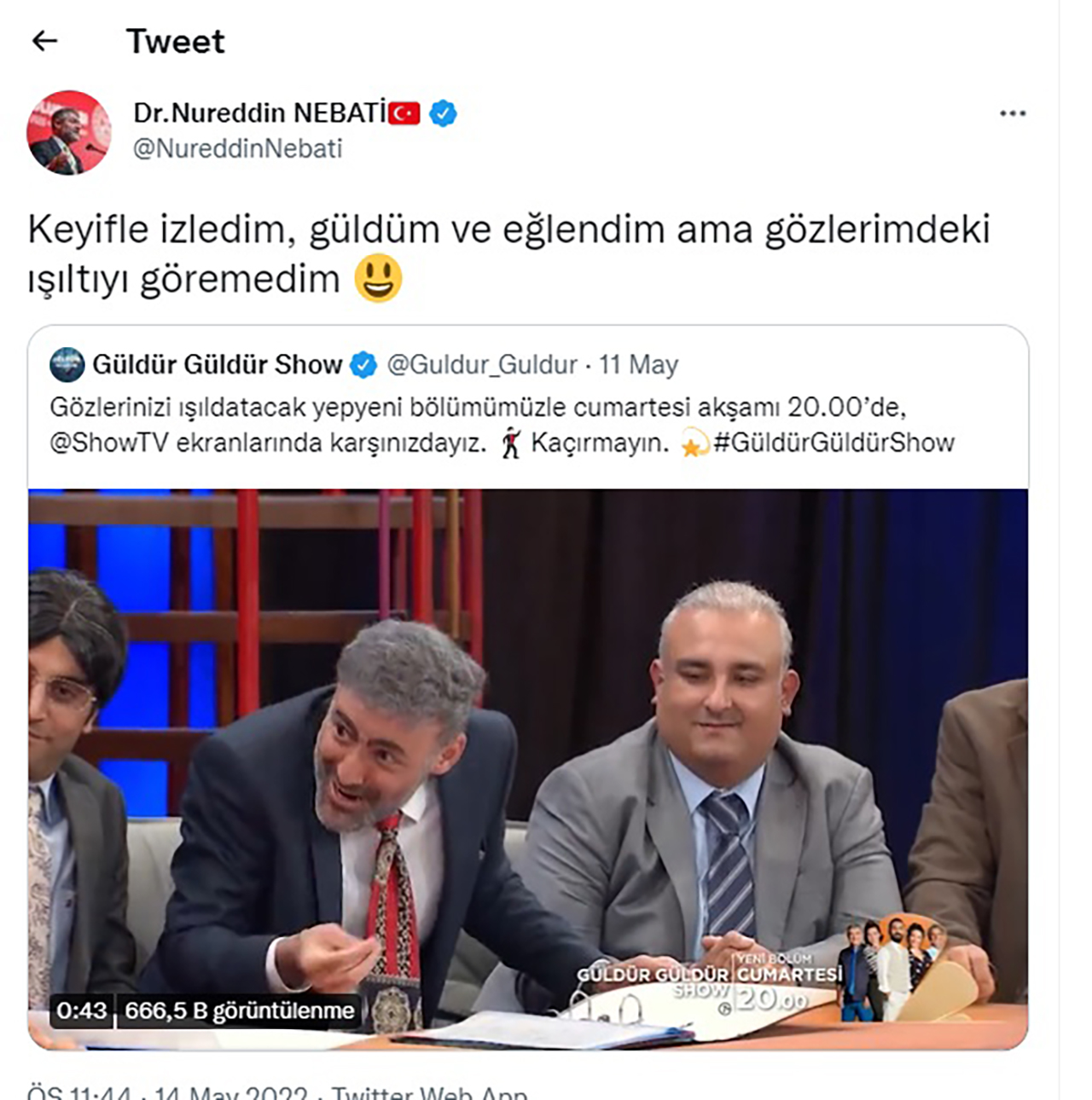Güldür Güldür ün Nebati skecine bakandan olay gönderme! Sosyal medyadan bakın ne açıklaması yaptı?