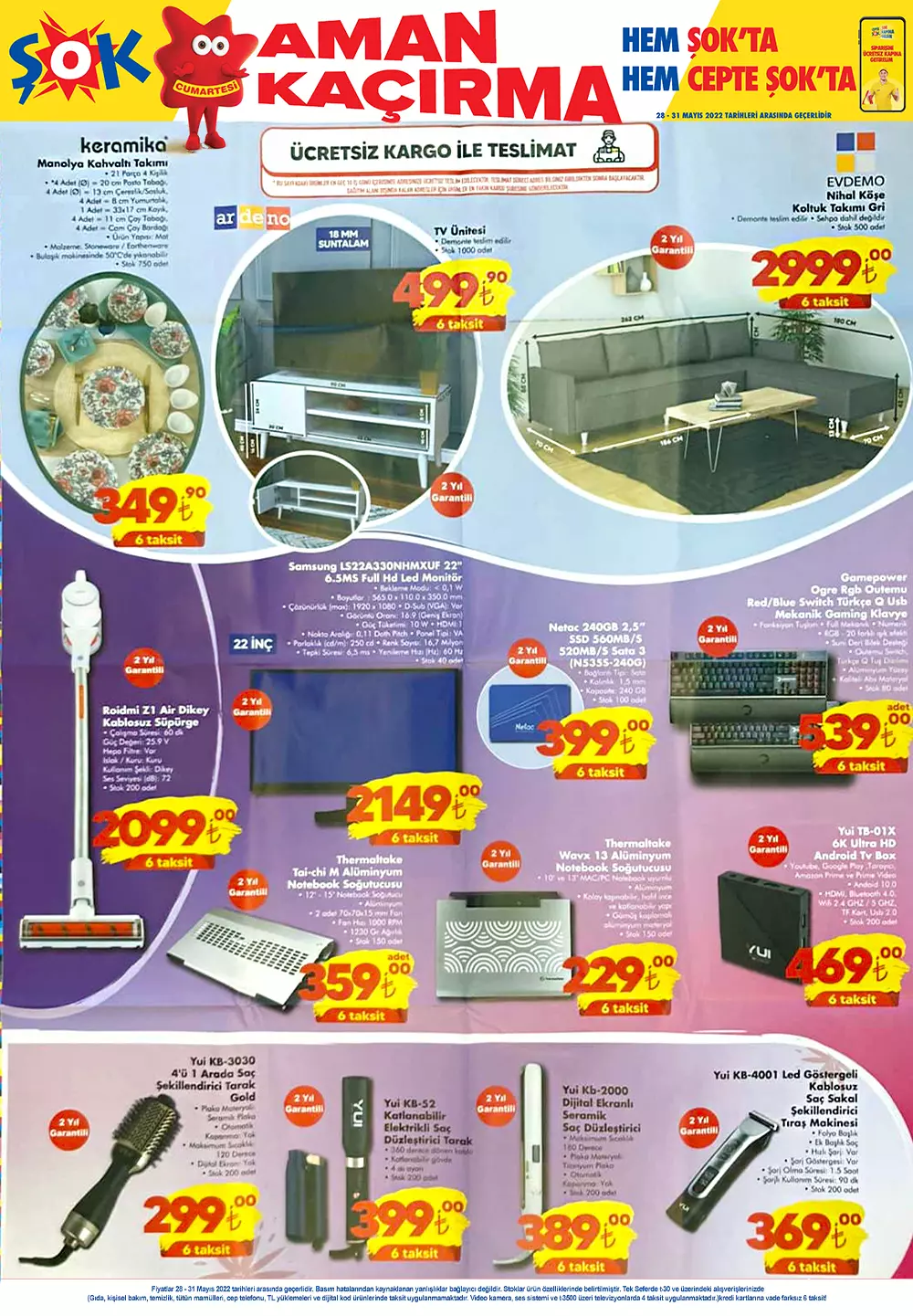 Bu hafta ŞOK a bakmadan alışveriş yapmayın! İşte ŞOK aktüel ürünler kataloğu 28 Mayıs 2022 fiyat listesi