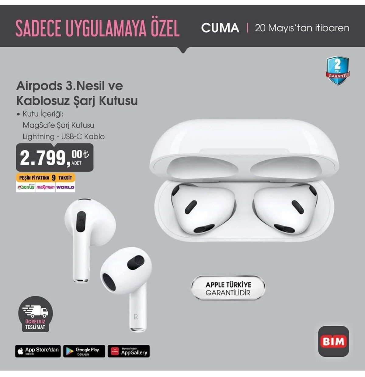 iPhonecular bu fırsat kaçmaz! Uygun fiyatlı AirPodslar BİM’de!