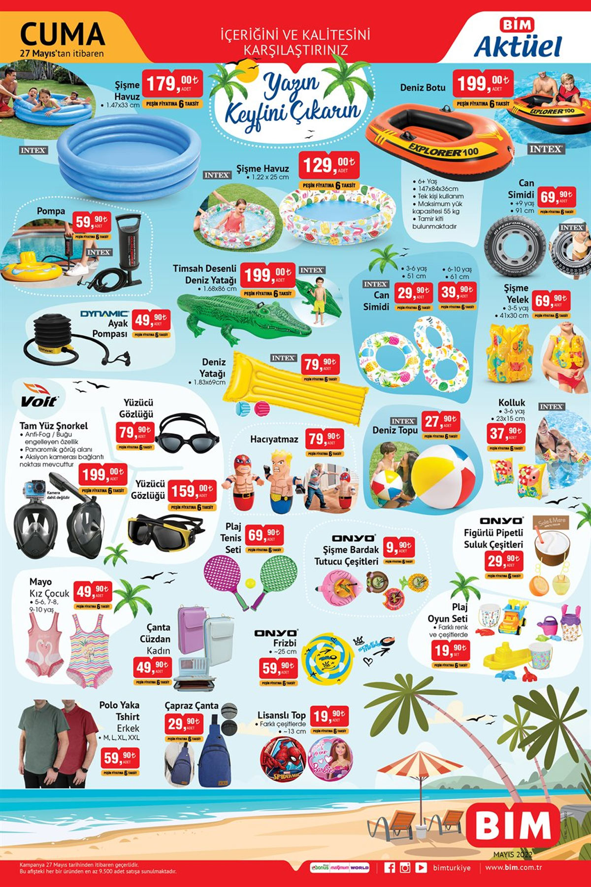 Yazın keyfini BİM’de çıkarın! Tüm plaj ürünleri burada…