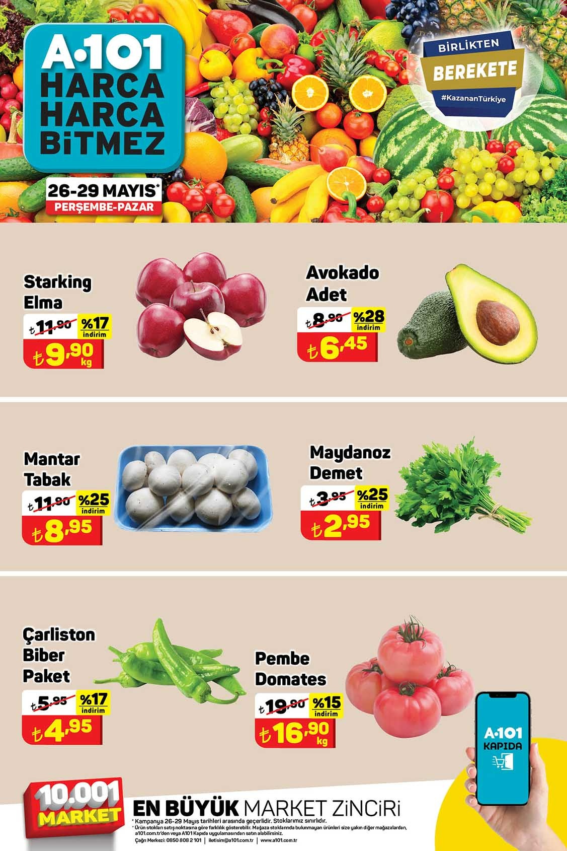 A101 sebze meyve fiyatlarında yüzde 50 indirim yaptı! Patates 5,95 maydanoz 2,95 TL! İşte 26 Mayıs 2022 fiyat listesi