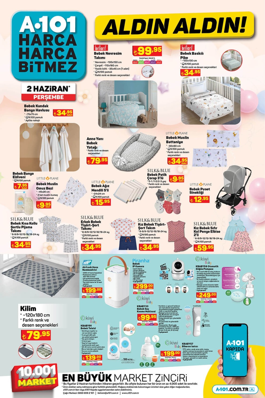 Uygun fiyatlı bebek ürünleri A101’de! Yeni ürünler uygun fiyatlar…
