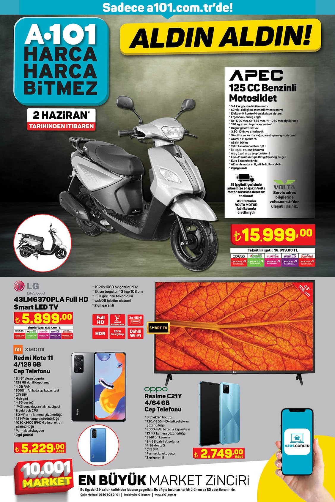 Apec 125 CC motosiklet A101 de satışta! Apec 125 CC A101 de kaç TL? İşte 2 Haziran 2022 fiyat listesi...