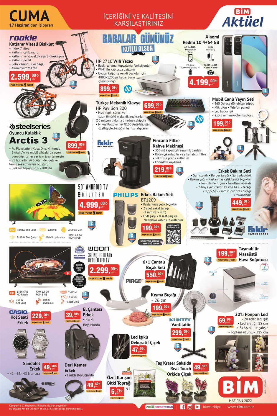 BİM den Babalar Günü ne özel aktüel ürünler kataloğu! İşte BİM aktüel ürünler kataloğu 17 Haziran 2022 fiyat listesi