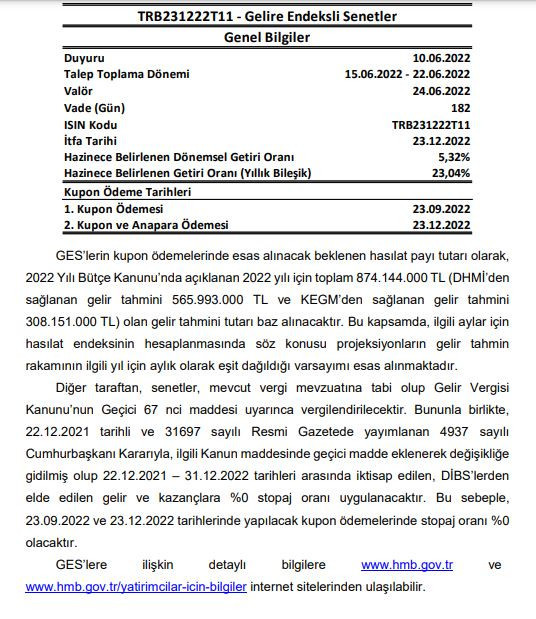 Hazine Bakanlığı açıkladı: Yıllık getiri yüzde 26 civarında olacak