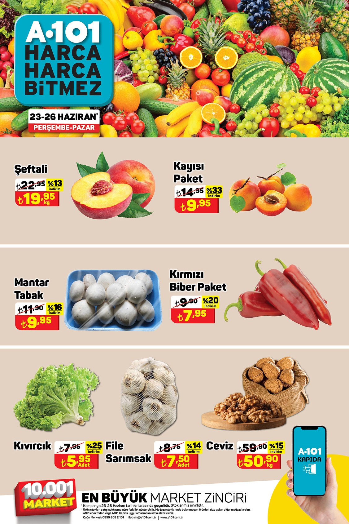 A101 de sebze meyve ürünlerinde dev indirim! İşte 23 Haziran 2022 aktüel ürünler kataloğu indirimli fiyat listesi