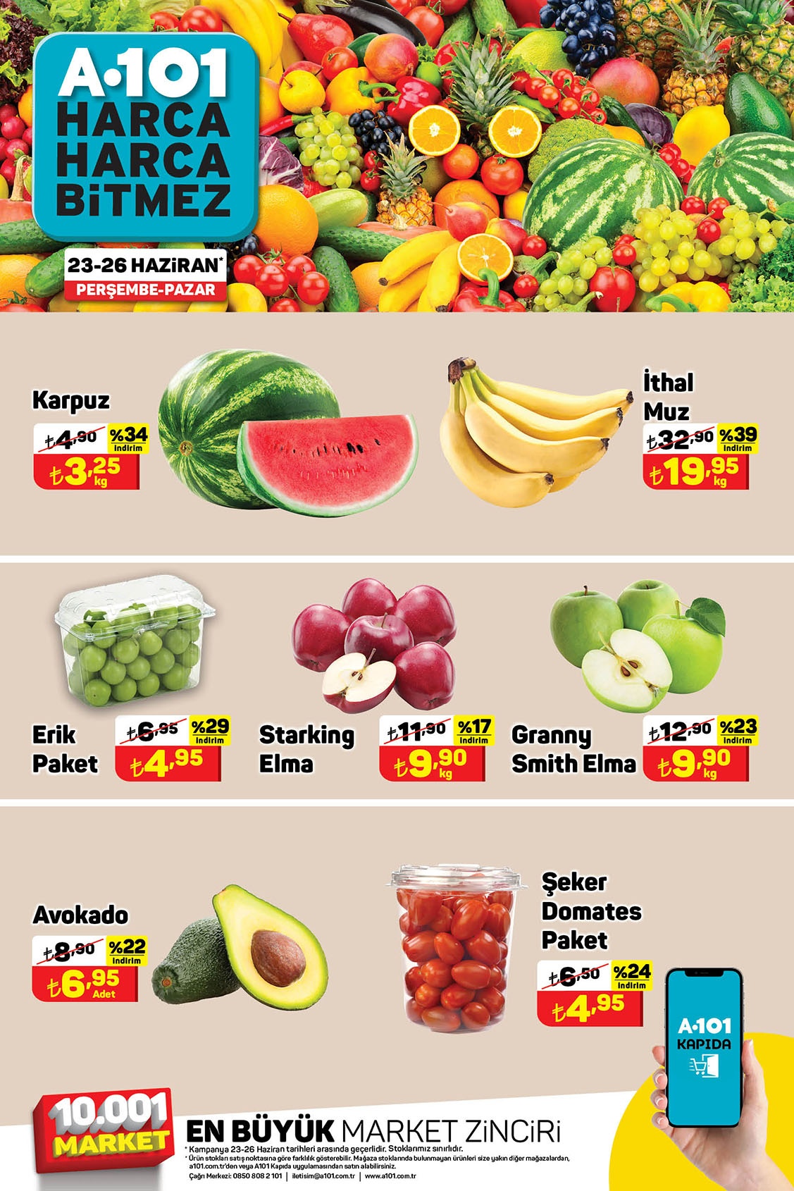 A101 de sebze meyve ürünlerinde dev indirim! İşte 23 Haziran 2022 aktüel ürünler kataloğu indirimli fiyat listesi