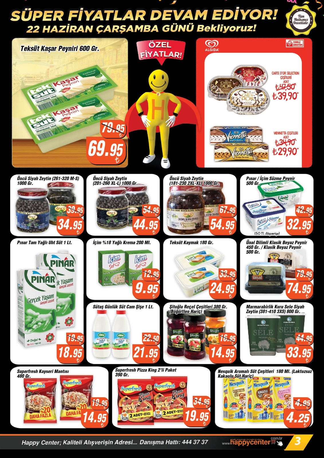 Happy Center da dev indirim! Ayçiçek yağı, tavuk eti, pirinç, peynir! İşte 24 Haziran 2022 aktüel ürünler fiyat listesi