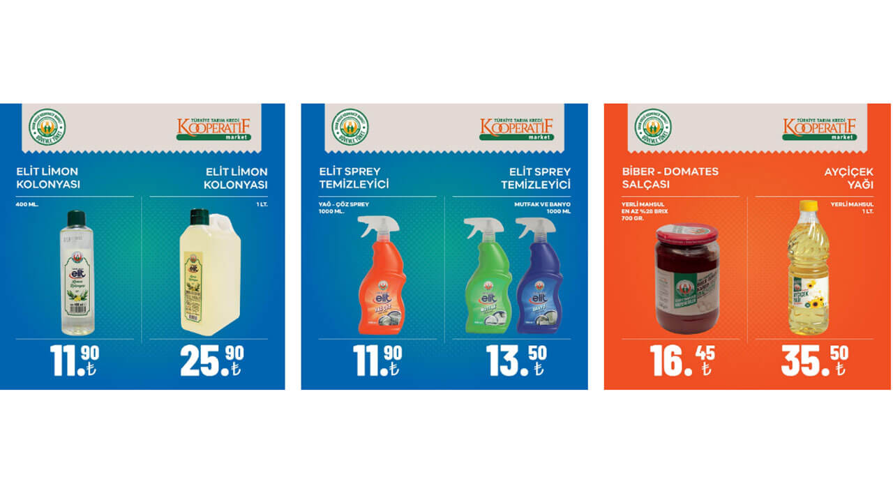 Tarım Kredi aktüel ürünler kataloğu yayımlandı! Ayçiçek yağı, un, salça, bal, çay, peynir! 25 Haziran 2022 fiyat listesi