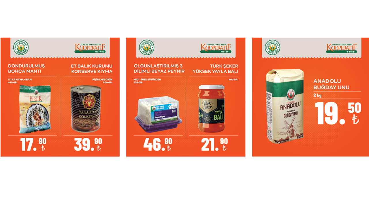 Tarım Kredi aktüel ürünler kataloğu yayımlandı! Ayçiçek yağı, un, salça, bal, çay, peynir! 25 Haziran 2022 fiyat listesi