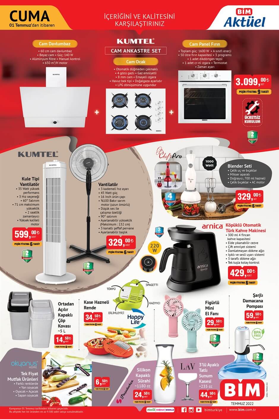 BİM 1 Temmuz kataloğu! 1 Temmuz Cuma BİM kataloğu yayınlandı mı?