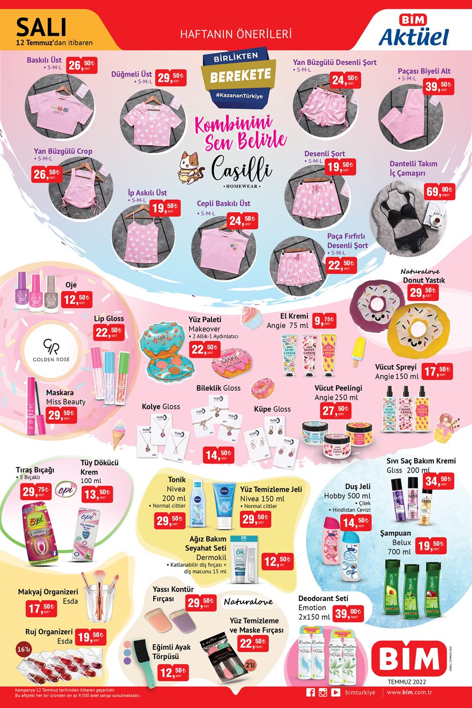 12 Temmuz BİM Fiyat Listesi…