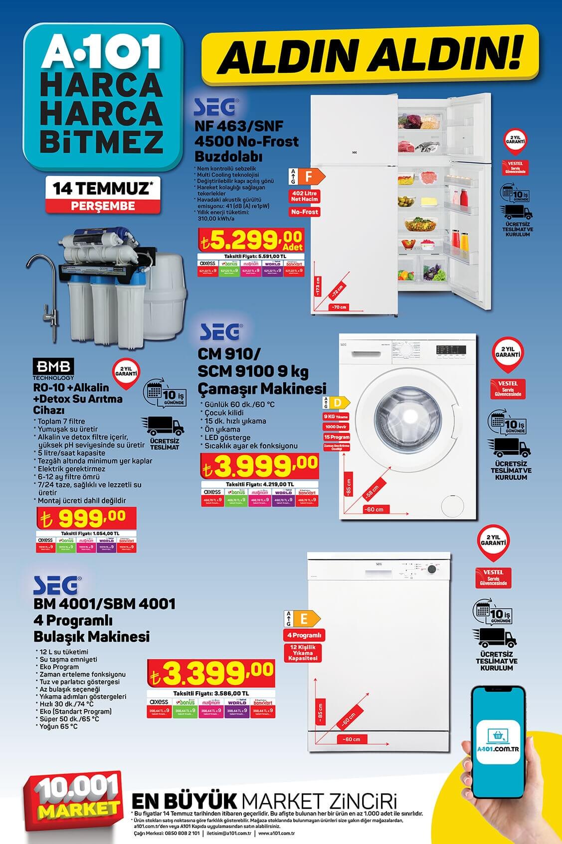 A101 14 Temmuz Perşembe aktüel ürünler kataloğu: 9 ay taksit fırsatı! İşte A101 14 Temmuz 2022 fiyat listesi