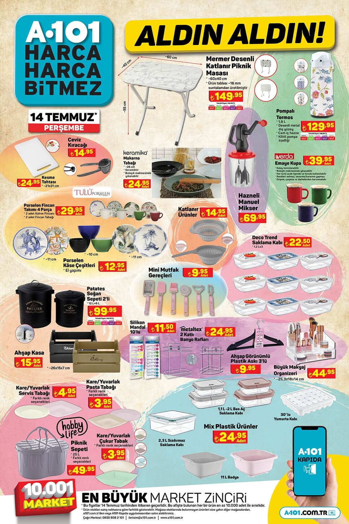 A101 14 Temmuz Perşembe aktüel ürünler kataloğu: 9 ay taksit fırsatı! İşte A101 14 Temmuz 2022 fiyat listesi