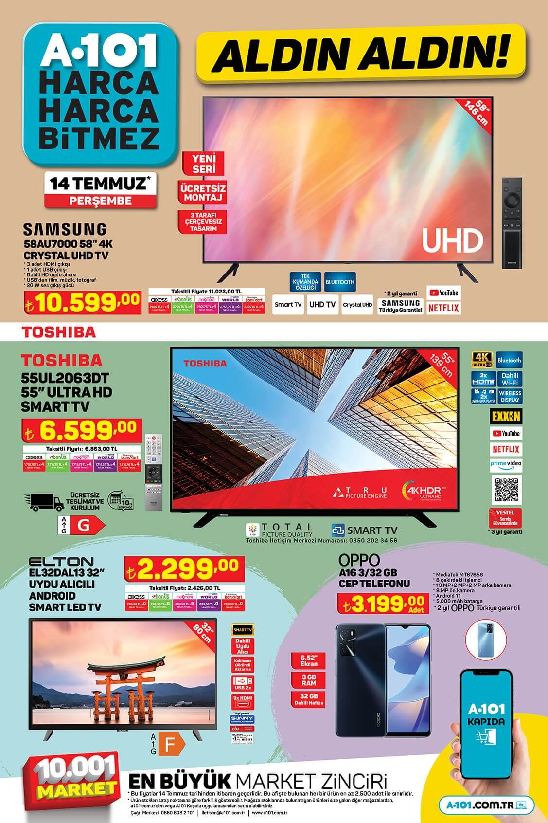 A101 e bu hafta Oppo A16 geliyor! Bu fırsat kaçmaz! Hem uygun fiyatlı hem hızlı! İşte 12 Temmuz 2022 fiyat listesi