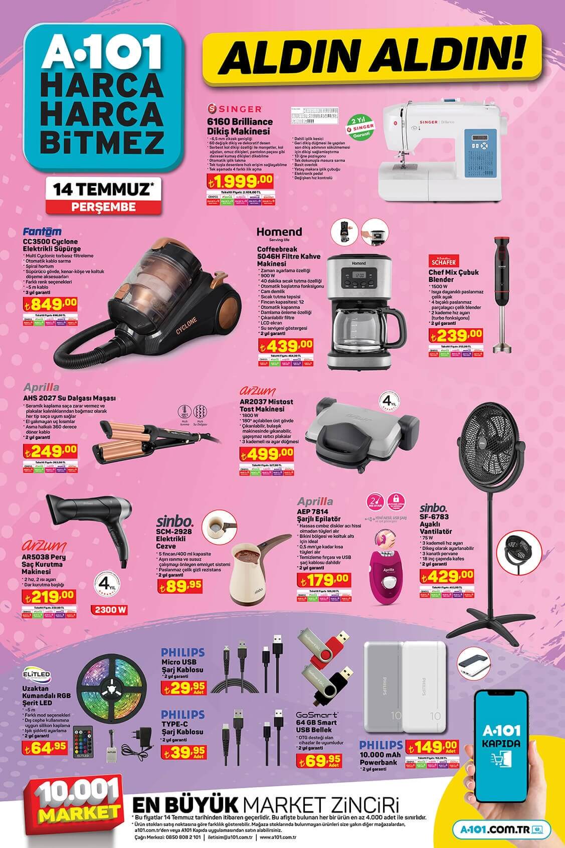 14 Temmuz A101 kataloğu! 14 Temmuz Perşembe A101 kataloğu yayınlandı mı?